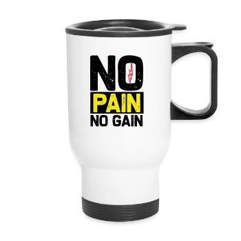 No Pain No Gain - Thermal mug with handle - white - Front