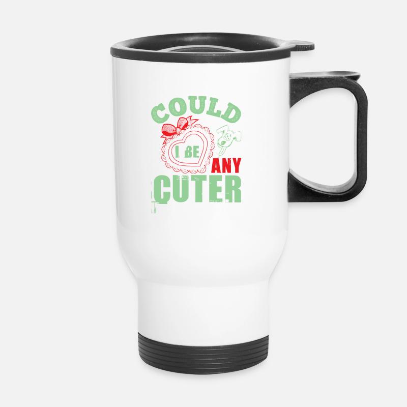 COULD I BE ANY CUTER DOG - Thermal mug with handle - white