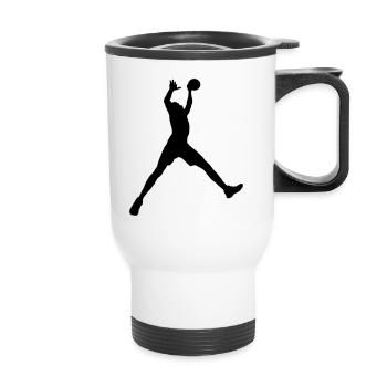 Basket-ball - Tasse isotherme avec poignée - blanc - Devant