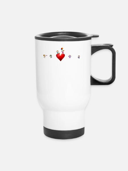 Paraprofessional Heartbeat - Thermobecher mit Tragegriff - Weiß
