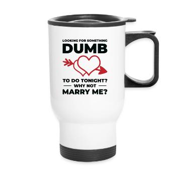Dumb Wedding Heart Couple Relationship Romance - Thermal mug with handle - white - Front