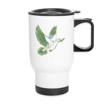 Dove of Peace Peace for Ukraine - Thermal mug with handle - white - Front