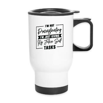 Procrastinating Tasks Procrastinator Delaying Work - Thermal mug with handle - white - Front