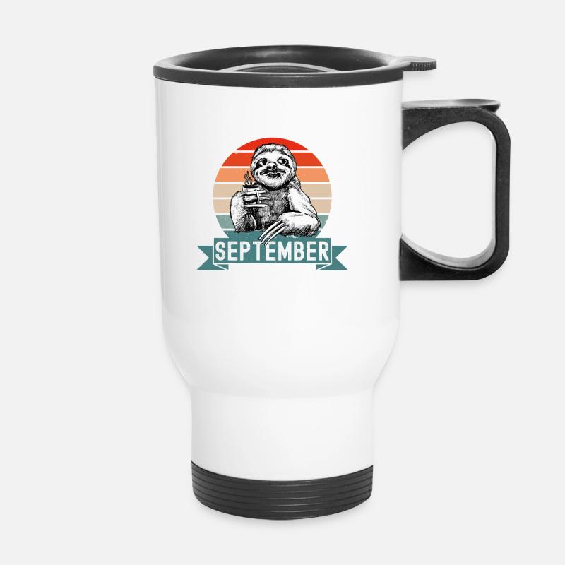 Legends Were Born In September 1945 Faultier Sloth - Thermal mug with handle - white