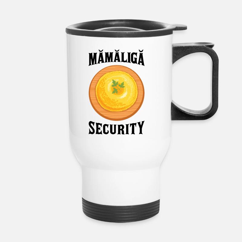 Mamaliga Sicherheit - Thermobecher mit Tragegriff - Weiß