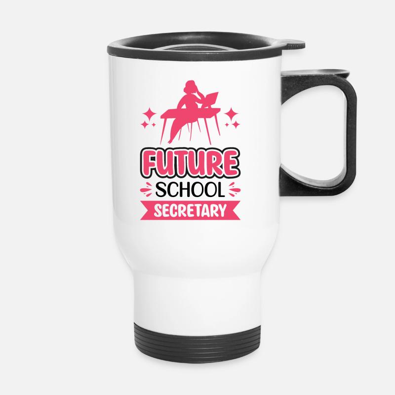 Futur secrétaire d’école - Tasse isotherme avec poignée - blanc