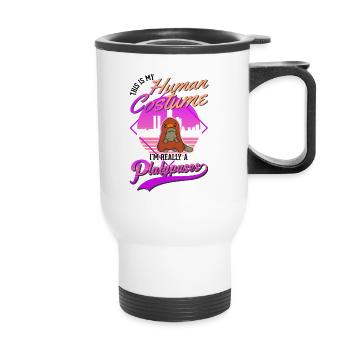 Ornithorynque Costume Humain Halloween - Tasse isotherme avec poignée - blanc - Devant