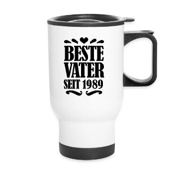 Bester Vater seit 1989 - Thermobecher mit Tragegriff - Weiß - Vorne