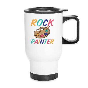 Rock Painting - Thermobecher mit Tragegriff - Weiß - Vorne