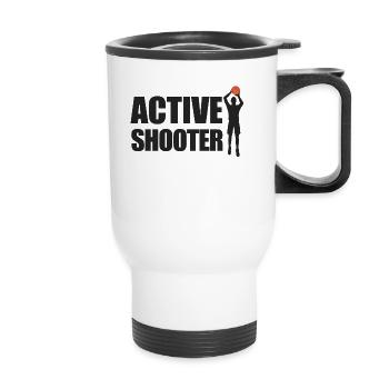Aktiver Shooter -Basketballspieler Basketball - Thermobecher mit Tragegriff - Weiß - Vorne