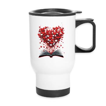 I Love Books - Thermal mug with handle - white - Front