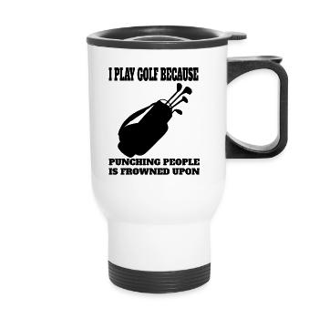 Terrain de golf Golfplayer Golf Club Golf Sport - Tasse isotherme avec poignée - blanc - Devant