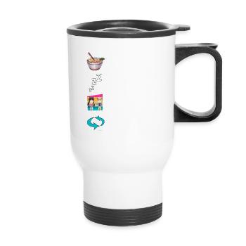 Cute Japanese Eat Sleep Anime Repeat Manga - Thermal mug with handle - white - Front