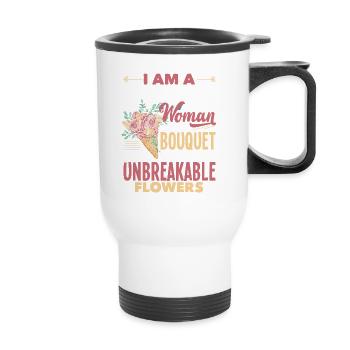 I Am A Single Woman And A Bouquet Of Unbreakable - Thermal mug with handle - white - Front