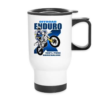 Enduro Offroad - Thermobecher mit Tragegriff - Weiß - Vorne