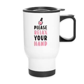 Nail technician Manicurist Polish nail art - Thermal mug with handle - white - Front
