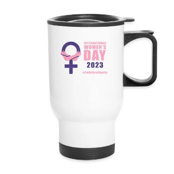 International Women's Day 8 March #EmbraceEquity - Thermal mug with handle - white - Front