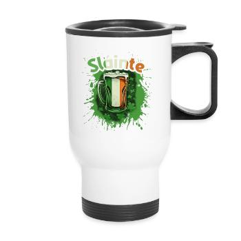 St Patricks Day Slainte - Thermal mug with handle - white - Front