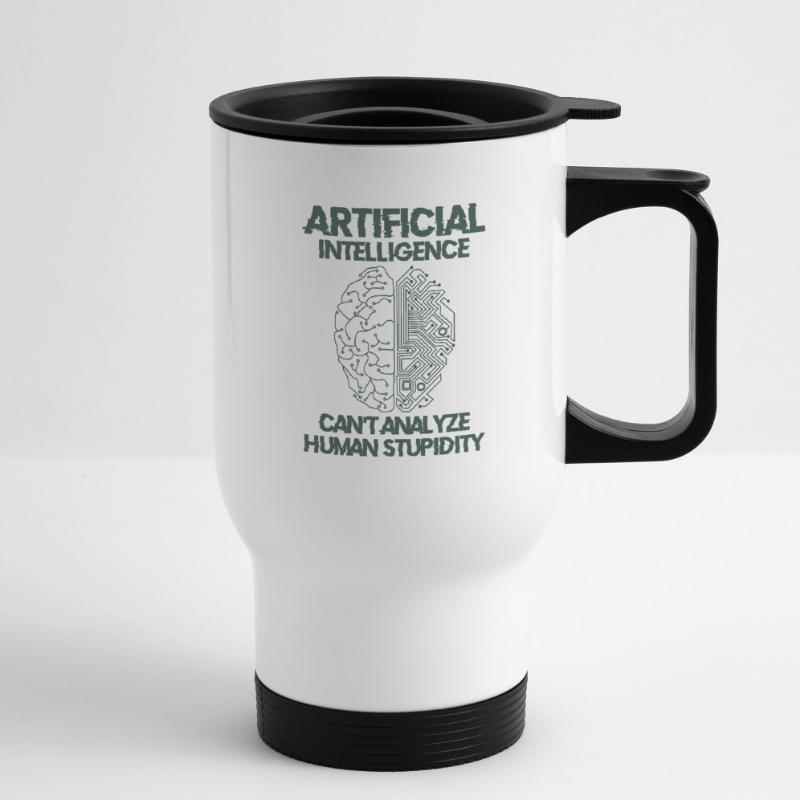 Artificial Intelligence Programmer Brain Human Thermal mug with handle