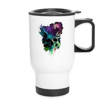 Skull With Horns Colorful - Thermal mug with handle - white - Front
