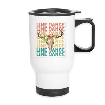 Danse en ligne Danse en ligne Crâne de taureau Boho - Tasse isotherme avec poignée - blanc - Devant