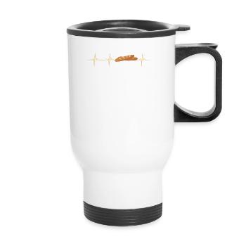 Baguette heartbeat - Thermal mug with handle - white - Front