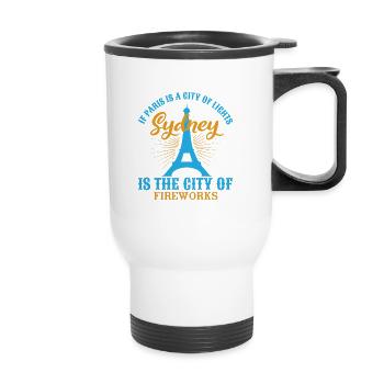 IF PARIS IS A CITY OF LIGHTS SYDNEY IS THE CITY - Thermal mug with handle - white - Front
