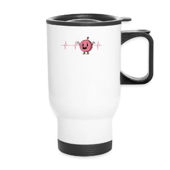 Macaron Heartbeat - Thermal mug with handle - white - Front