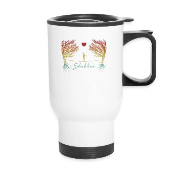Indoor Slackers Balancing Slackerliner Slackline - Thermal mug with handle - white - Front