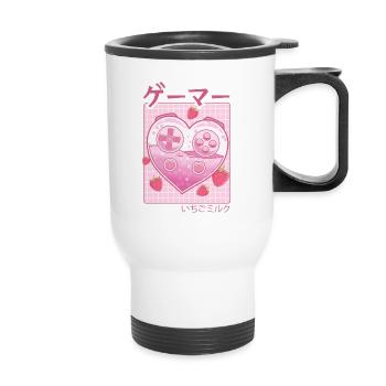 Video Gamer Japanese Kawaii Strawberry Milk Anime - Thermal mug with handle - white - Front