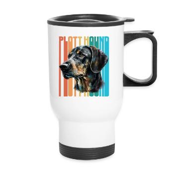 Plott Hound Retro Vintage - Tasse isotherme avec poignée - blanc - Devant