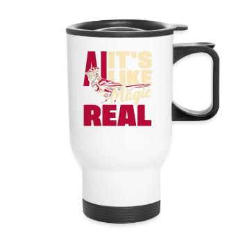 Ai c’est comme de la magie mais de l’informatique réelle - Tasse isotherme avec poignée - blanc - Devant