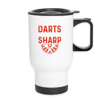 My darts may be sharp but my aim is questionable - Thermal mug with handle - white - Front
