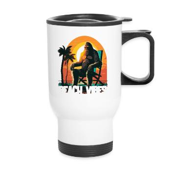 Urlaub Strand Vibes - Thermobecher mit Tragegriff - Weiß - Vorne