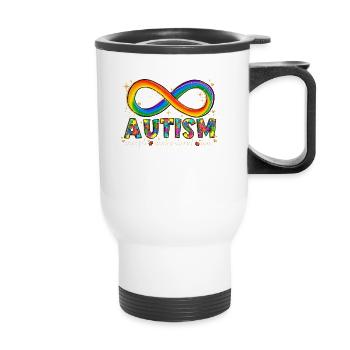 Autismus-Bewusstsein Akzeptieren Liebe verstehen - Thermobecher mit Tragegriff - Weiß - Vorne