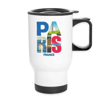 Paris France - Tasse isotherme avec poignée - blanc - Devant