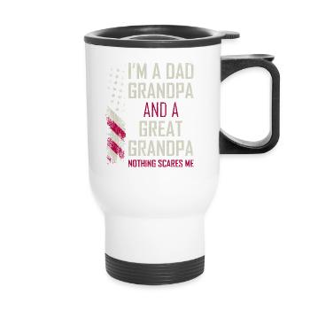 Dad And Great Grandpa American Flag Funny Fathers - Thermal mug with handle - white - Front