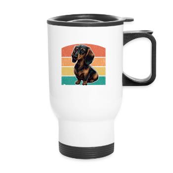 Dackelhund Ich höre, dass du einfach nicht zuhörst - Thermobecher mit Tragegriff - Weiß - Vorne