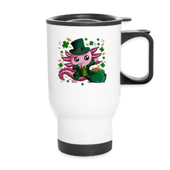 Un mignon triton gobelin fait du dabbing le jour de la St Patriks - Tasse isotherme avec poignée - blanc - Devant