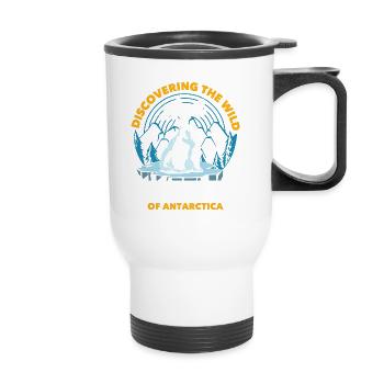Discovering the wild and frozen land of Antarctica - Thermal mug with handle - white - Front