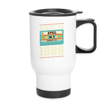 35th birthday April Born 1988 Gift idea - Thermal mug with handle - white - Front