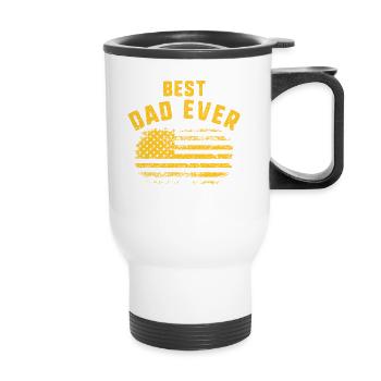 Fête des pères Meilleur papa Jamais Drapeau américain Patriotique - Tasse isotherme avec poignée - blanc - Devant