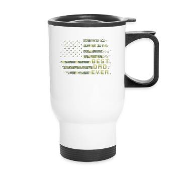 Papa Camo Drapeau américain Fête des pères Militaire pour - Tasse isotherme avec poignée - blanc - Devant