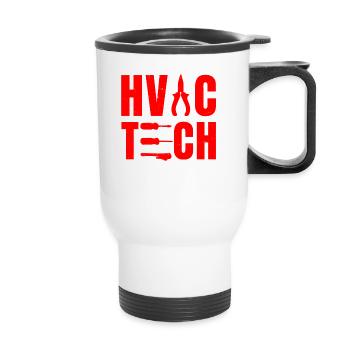 Heating, ventilation and air conditioning technology - Thermal mug with handle - white - Front