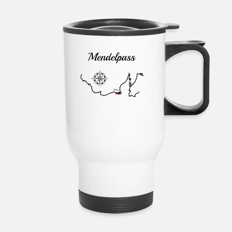Mendelpass Serpentiner - Thermobecher mit Tragegriff - Weiß