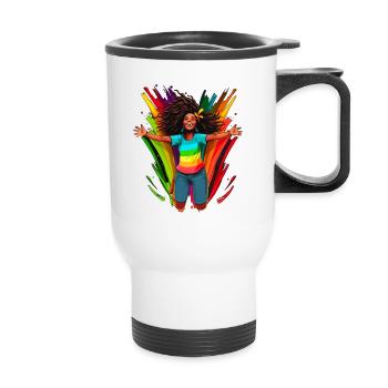 Diversité, Diversité, BLM, Arc-en-ciel - Tasse isotherme avec poignée - blanc - Devant
