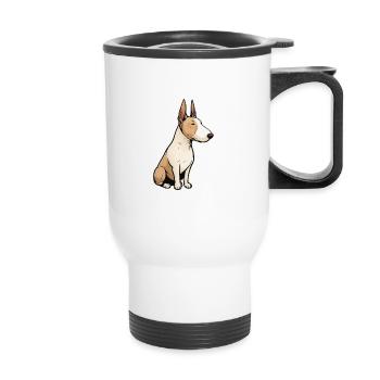 Bull Terrier d’abord nous volons votre cœur - Tasse isotherme avec poignée - blanc - Devant