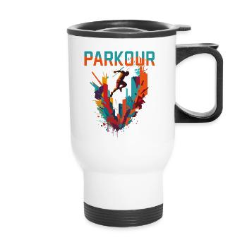 Parkour Urbain - Tasse isotherme avec poignée - blanc - Devant