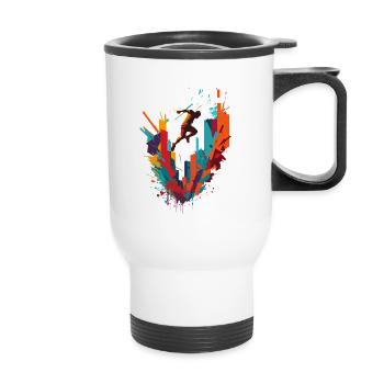 Parkour Urban Coloré - Tasse isotherme avec poignée - blanc - Devant