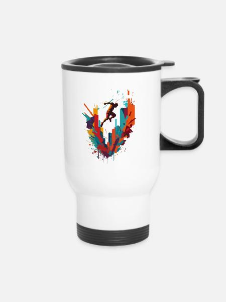 Parkour Urban Coloré - Tasse isotherme avec poignée - blanc